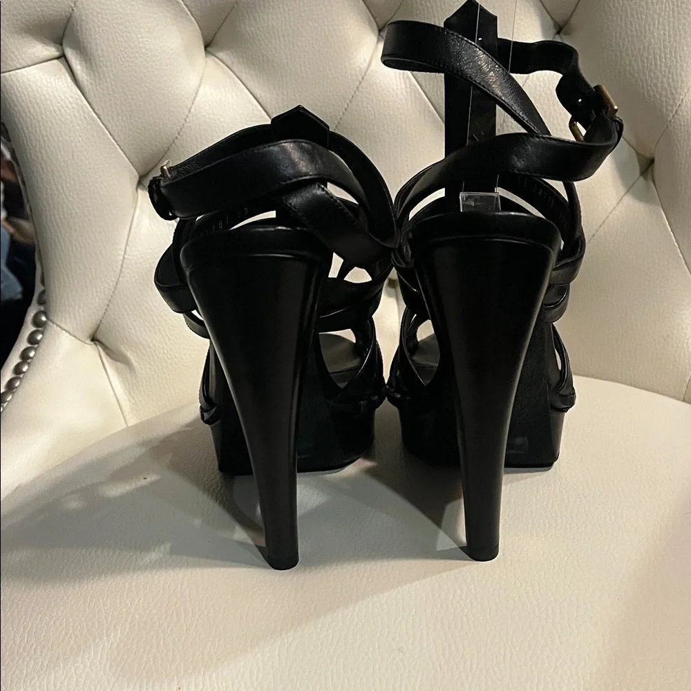 YSL Yves Saint Laurent Black Multi-Strap 105 Heel Sandals Essentiel 8.5 EU 39.5 - Picture 11 of 12